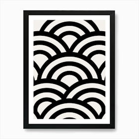 Abstract Waves Black And White Arches Art Print