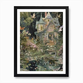 Monet Pond Fairies Scrapbook Collage 3 Art Print