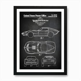 Sports Car Print Muscle Car Wall Art Vehicle Blueprint Patent Print Car Patent Boys Room Decor Corvette Art Vc0631 Art Print