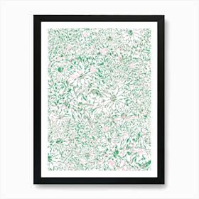 Linear Garden - Green Art Print