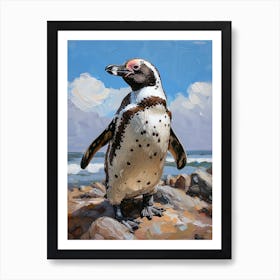 African Penguin Livingston Island Oil Painting 4 Art Print