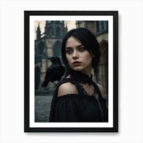 Portrait of a gothic girl 1 Art Print