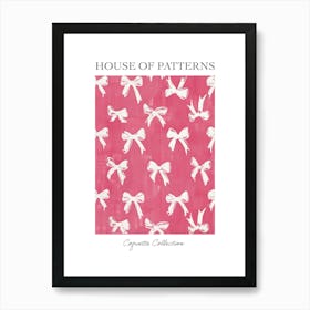 Pink And White Bows 1 Pattern Poster Art Print