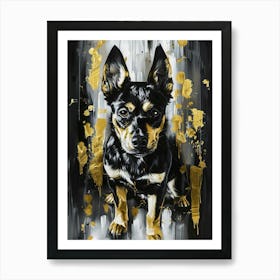 Cute Black and Golden Dog Art Print