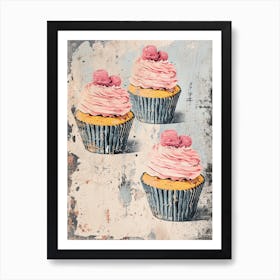 Kitsch Retro Cupcake Collage 2 Art Print