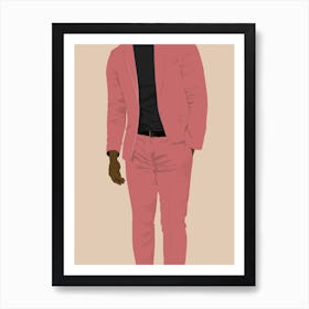  Black Man In Pink Suit Art Print