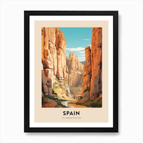 El Caminito Del Rey Spain Vintage Hiking Travel Poster Art Print