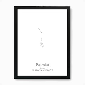 Paamiut,Greenland Minimalist Map Poster