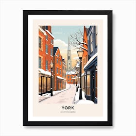 Vintage Winter Travel Poster York United Kingdom 2 Art Print