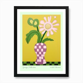 Spring Collection Wild Flowers Green Tones In Vase 2 Art Print
