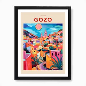 Gozo Malta Fauvist Travel Poster Art Print