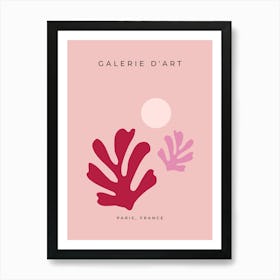 Abstract Cut Outs Leaves Magenta Peach Pink Art Print