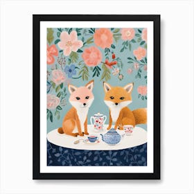 Animals Having Tea   Fox 2 Art Print