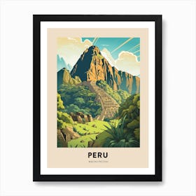 Machu Picchu Peru 2 Vintage Hiking Travel Poster Art Print