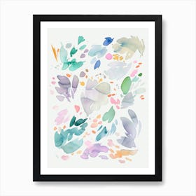 Abstract Watercolour Petals Flowers Art Print