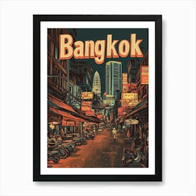 Aihrgdesign A 1970s Inspired Travel Poster For Bangkok Art Print