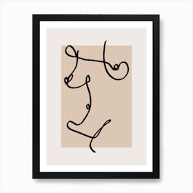 Abstract Minimal Nude Line Art Art Print