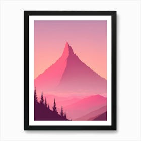 Misty Mountains Vertical Background In Pink Tone 89 Art Print