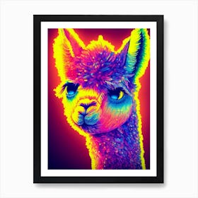 Neon Alpaca Art Print