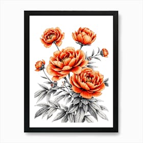 Peonies 10 Art Print