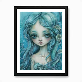 Blue Mermaid Art Print