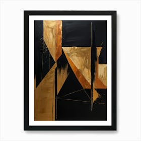 Gold And Black Abstract Painting 1 Art Print