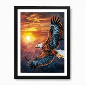 Eagle In Flight Art Print