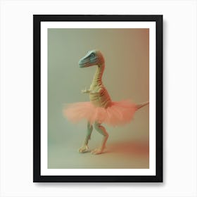 Toy Pastel Dinosaur Dancing In A Tutu 2 Art Print