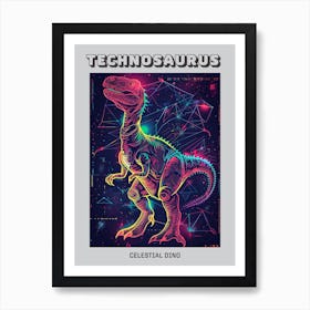 Futuristic Dinosaur Constellation Poster Art Print