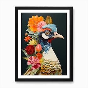 Bird With A Flower Crown Pheasant 5 Art Print