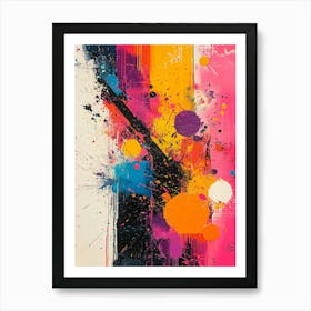 Colorful Abstract Splatter – Vibrant Modern Expressionist Art Print Art Print