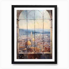 Winter Cityscape Florence Italy Art Print