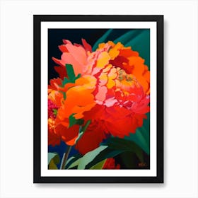 Karl Rosenfield Peonies Orange Colourful 1 Painting Art Print