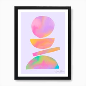 Rainbow Midcentury Composition Abstract Art Print