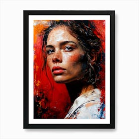 'The Girl In Red' painting Art Print