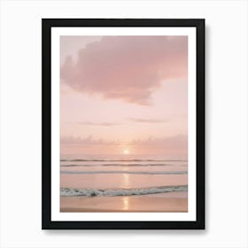 Pink Aesthetic Sunset Beach Photography Art Print