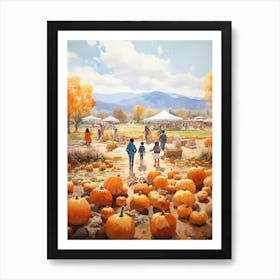 Pumpkin Patch, Watercolour 0 Art Print