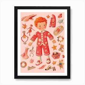 Vintage Paper Doll Boy Kitsch 10 Art Print