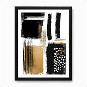 Abstract Black And Gold 9 Art Print