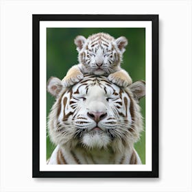 White Tiger Cub Art Print