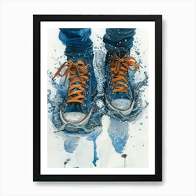 Shoes In Water Art Print