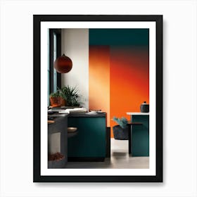 Orange Kitchen Art Print