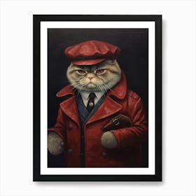 Gangster Cat Scottish Fold Art Print