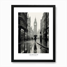 Poster Of London, Black And White Analogue Photograph 2 Art Print