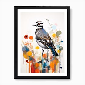 Bird Painting Collage Grey Plover 4 Art Print