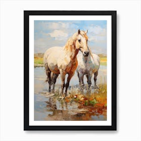 Horses Painting In Mongolia 3 Art Print