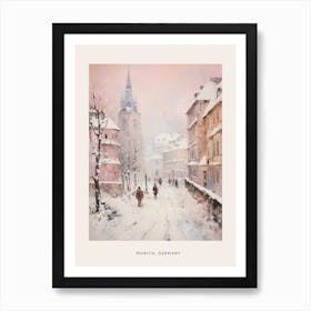 Dreamy Winter Painting Poster Munich Germany 1 Art Print