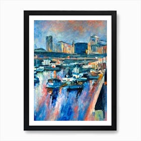 Port Of Bilbao Spain Abstract Block 2 harbour Art Print