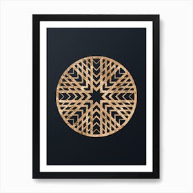 Abstract Geometric Gold Glyph on Dark Teal n.0047 Art Print