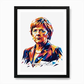 Angela Merkel Portrait WPAP Pop Art Art Print